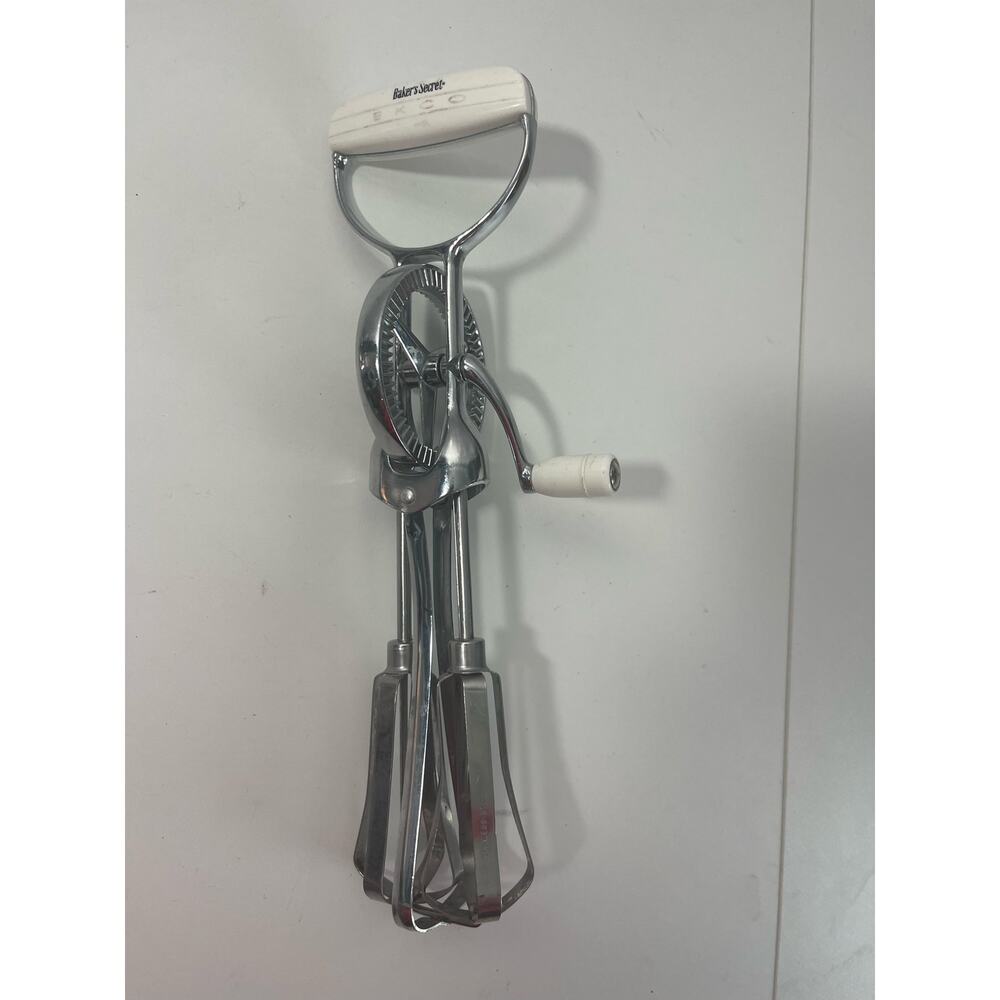 Vtg  Egg Beater Hand Held Crank Mixer Stainless Steal Cream Handle